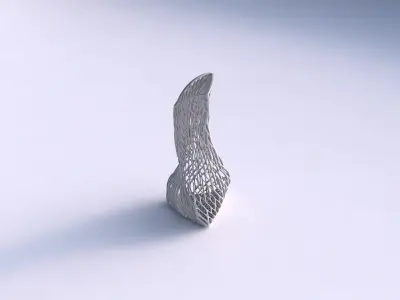 Vase twist puffy bent triangle with lattice tiles  3D print model