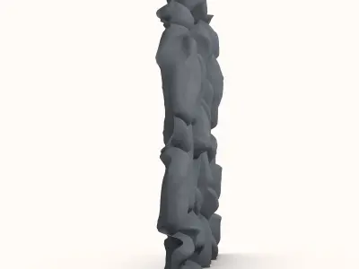 Fractured Granite Rock Barrier 3D model