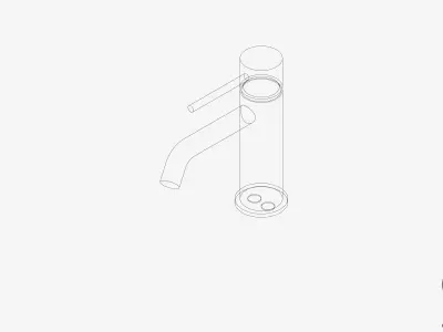 Basin Mixer - Luxury - Sleek - Curved Low-poly 3D model