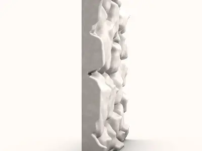 Ancient Battered Stone Wall Section 3D model