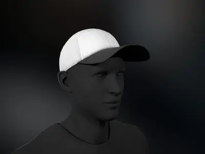 Black And White Basketball Hat  Low-poly 3D model