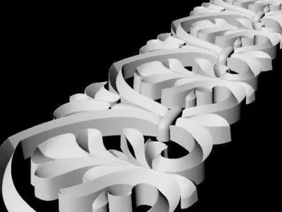 Central decor ornament for furniture 3D model 398