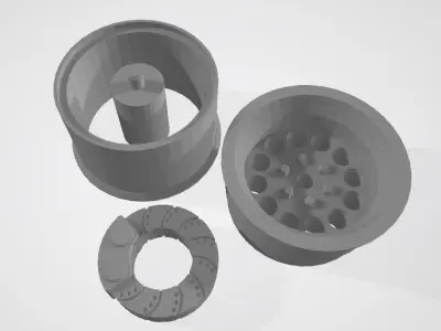 15in Super Wide Off Road Tire and Wheel Set for 3D Print 3D print model