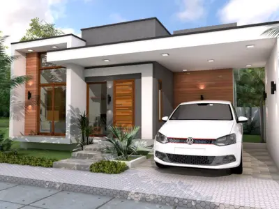 Modern House Plan Single Story House Open Concept Home 3D model