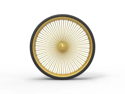 50 inch Wire wheel of Donk car Scale 1 to 25 3D print model