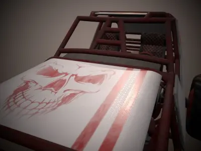 Red Monster Truck Low-poly 3D model