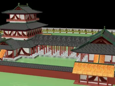 Chinese ancient house  3D model 42