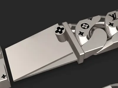 louis vuitton LV cuban chain with box lock  3D print model