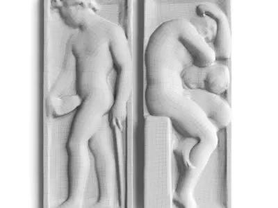 Athletes relief wall panel  3D model