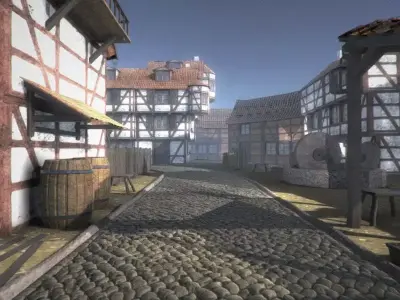 Framework Village Low-poly 3D model