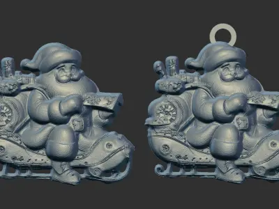 christmas sanda decor  3D print model