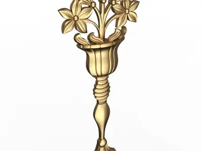 Carved Flower Decor 03 Low-poly 3D model
