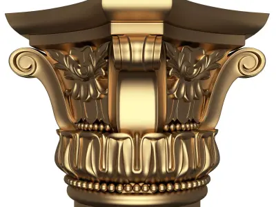 Carved Capital 01003 Low-poly 3D model