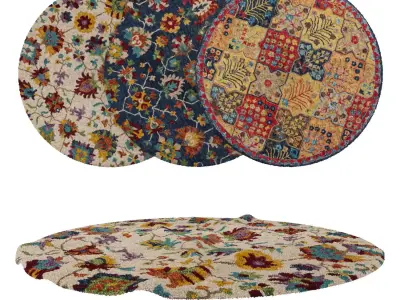 Round Rug Set 63 3D model