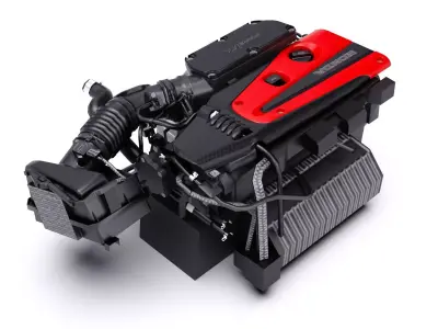 Honda K20C VTEC Turbo Engine Low-poly 3D model