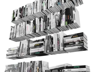 Books 150 pieces 2-6-3 Low-poly 3D model