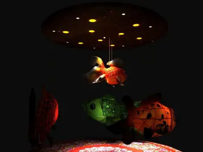 Chinese fish  lantern  Low-poly 3D model purchase
