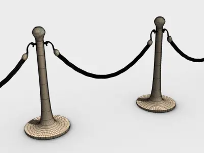 Rope Barrier HD 3D model