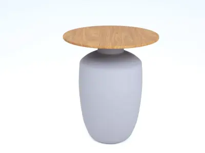 027 TEAK CERAMIC SIDE TABLE Low-poly 3D model