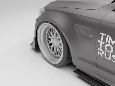 Mercedes C63 with TTR Body Kit Low-poly 3D model