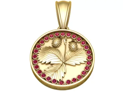 Botanical Leaf Coin Pendant 3D Printable Model 3D print model