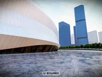 stadium futuristic soccer 3D model