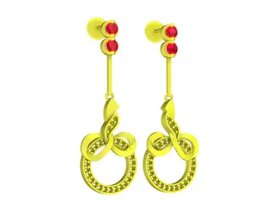 A6745 Luxury Korean Style Diamond Women Earrings 3D print model