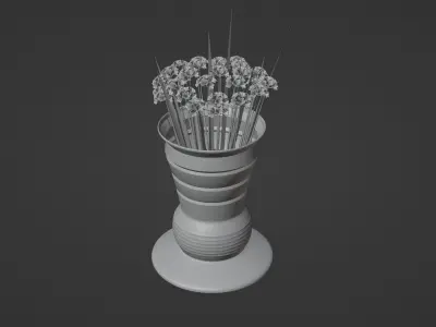  Decor bouquet of flowers in a vase 3 3D model