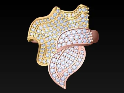 Leaf  Ring - N3207 3D print model