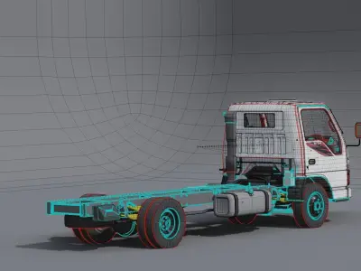 Isuzu ELF NKR71 Macan 125PS Low-poly 3D model