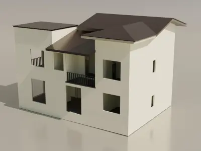 Residential House Low-poly 3D model