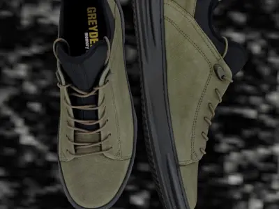 GREYDER LEATHER 3D SHOES - GREEN Low-poly 3D model