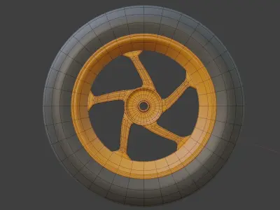 Motor Racing Wheel And Slick Tire 3D model