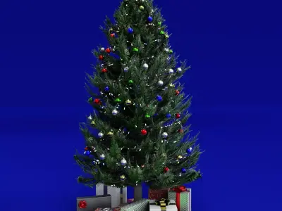 Christmas Tree and Gifts Free 3D model purchase