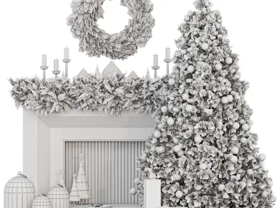 CHRISTMAS TREE AND DECORATION 3D model