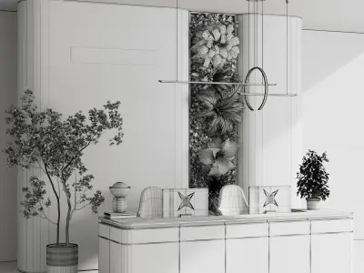 Reception desk - office furniture 06 Low-poly 3D model