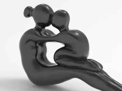 Mother and kid sculpture 3D print model