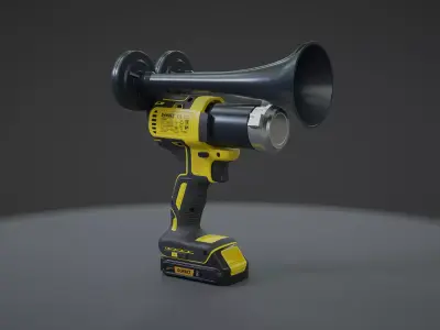 Dewalt Train Horn Low-poly 3D model