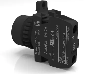 push button switch off 3D model