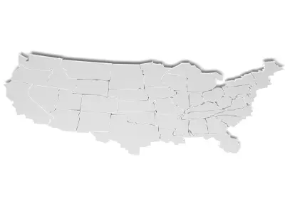 America political map  3D model