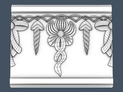 Frieze decorative crown moulding on wall 3D model