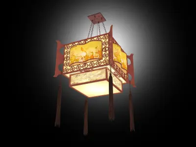 Chinese lanterns Low-poly 3D model