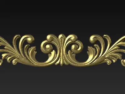 Classic  of luxurious gold pattern interior  with CNC sculpture 3D model