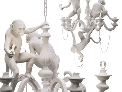 The Monkey Chandelier Low and High poly 3D model