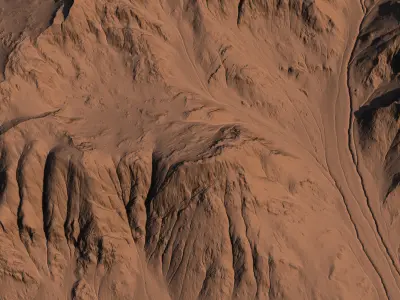 High-polly Desert Mountain Range 3D model