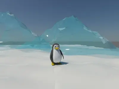 penguin character modeling Low-poly 3D model
