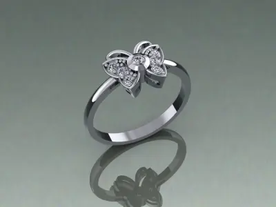 Ring Woman Butterfly  3D print model