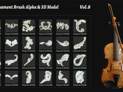 103 Ornament Brush  Alpha 3D model Vol 8 3D model