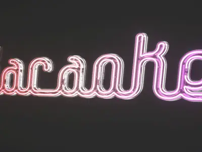 Detailed Words Neon Banners set 03 3D model