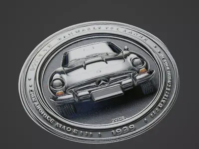 Car Pendant Medallion 3D print model 11